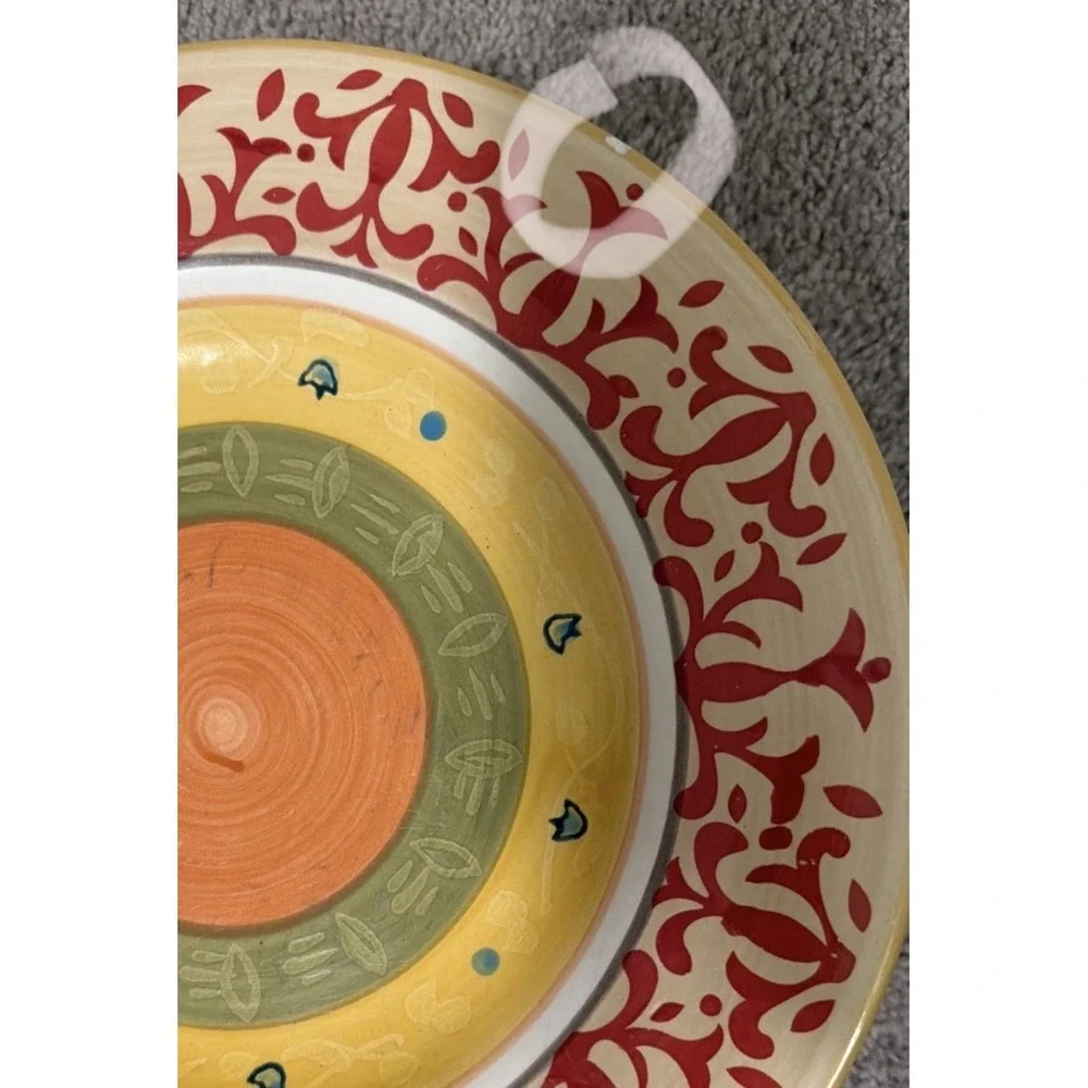 Home American Simplicity Dinner Plates Set of 6 Stoneware Red Orange 11in